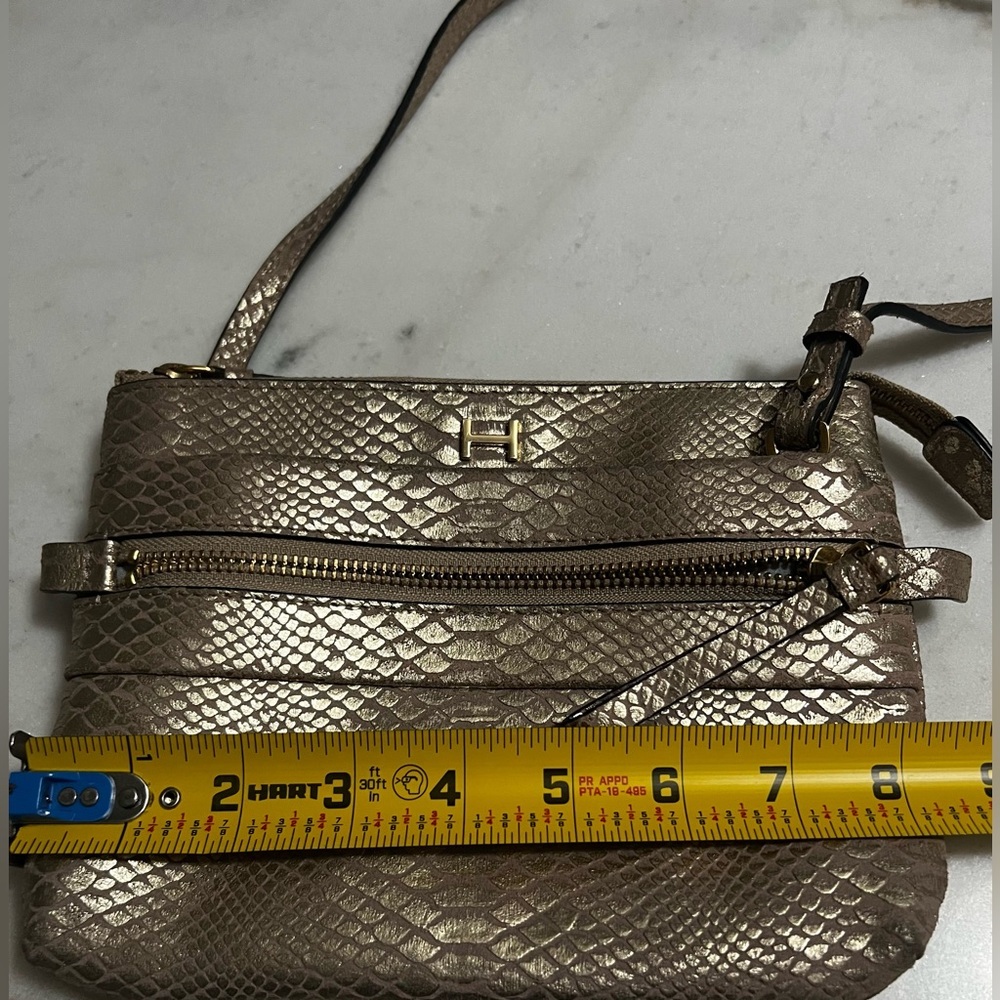 H by Halston metallic python-embossed leather crossbody handbag - Picture 9 of 11